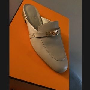 Hermes Kelly Oz Mule Blanc Gomme Size 36 Rose hw worn once